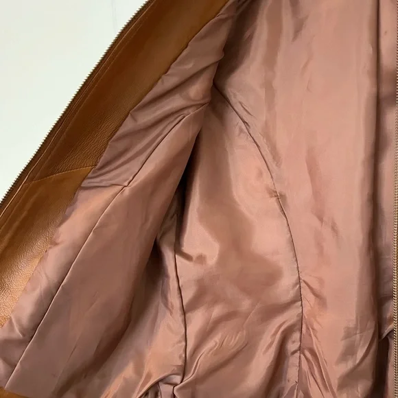 Halogen Tan Leather Jacket - Picture 2 of 4